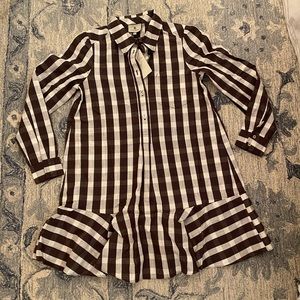 Tuckernuck Callahan Dress in Espresso Check- Sz S